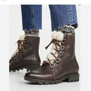 NEW Sorel Waterproof Phoenix leather lace up boots 6